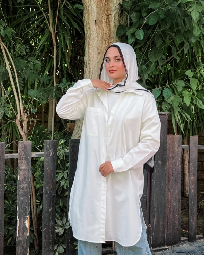 شيميز طويل  - white