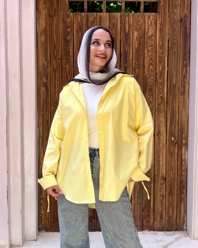 شيميز بوبلين  - yellow