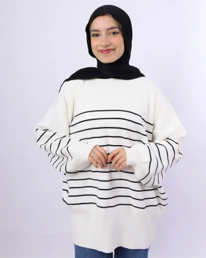 trendy pullover - white