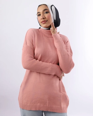 oversized high neck - pink
