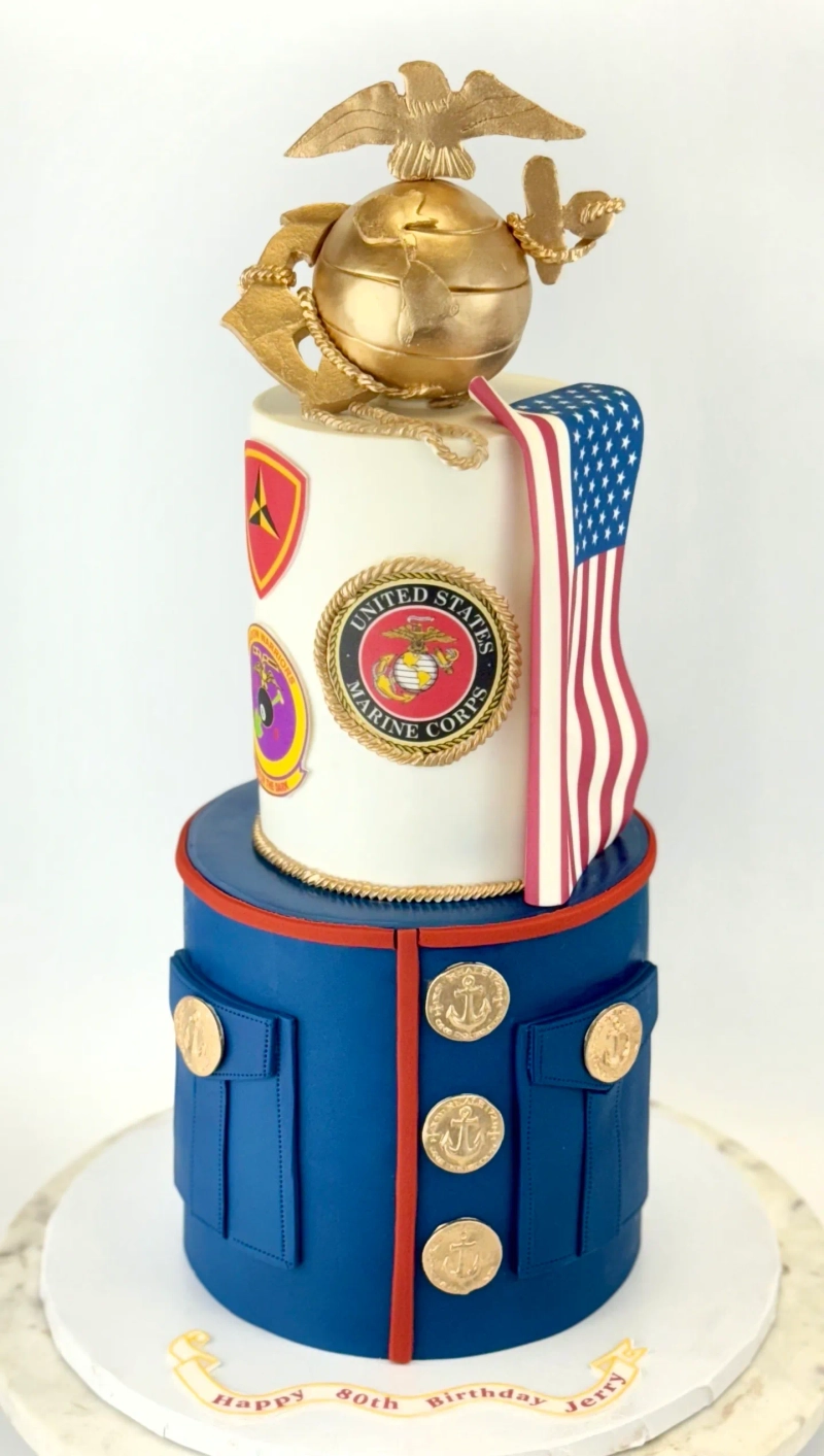 US Marine Cake - (Two Tiers 7" + 5")
