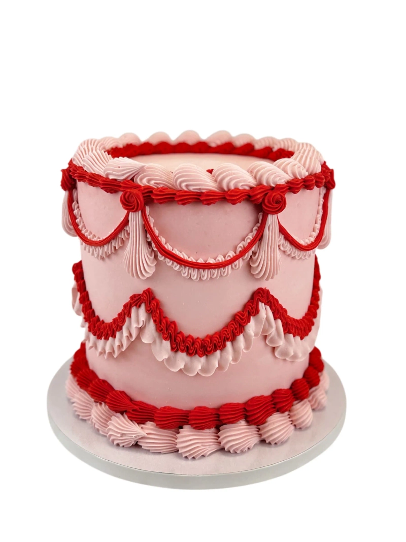 PINK ROUND VINTAGE CAKE 1